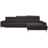 ECKSOFA  in Webstoff Dunkelbraun  308/205 cm  - Dunkelbraun/Alufarben, Design, Textil (308/205cm) - Sedda