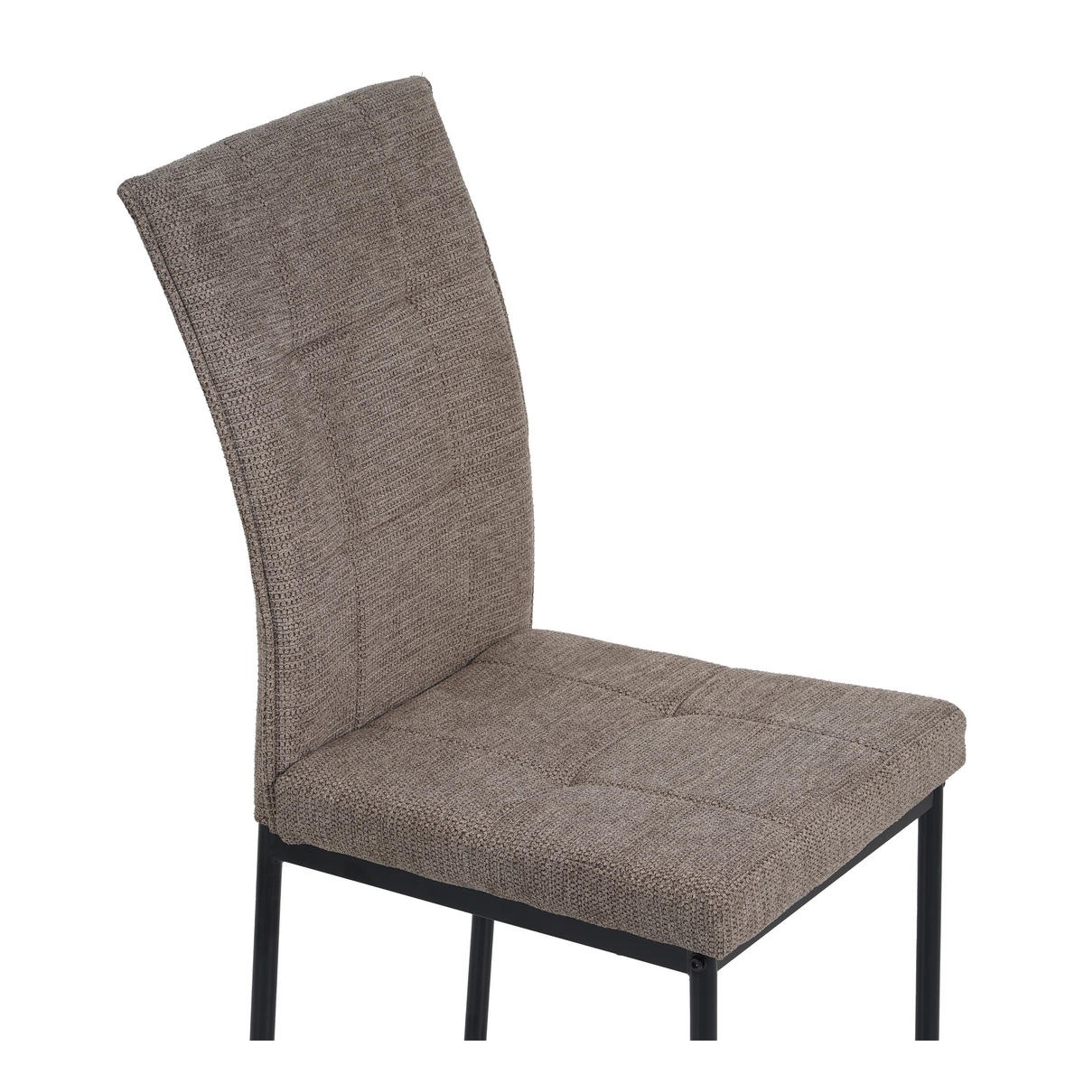 STUHL Mikrofaser Braun, Schwarz  - Schwarz/Braun, KONVENTIONELL, Textil/Metall (44/96/61cm) - MID.YOU