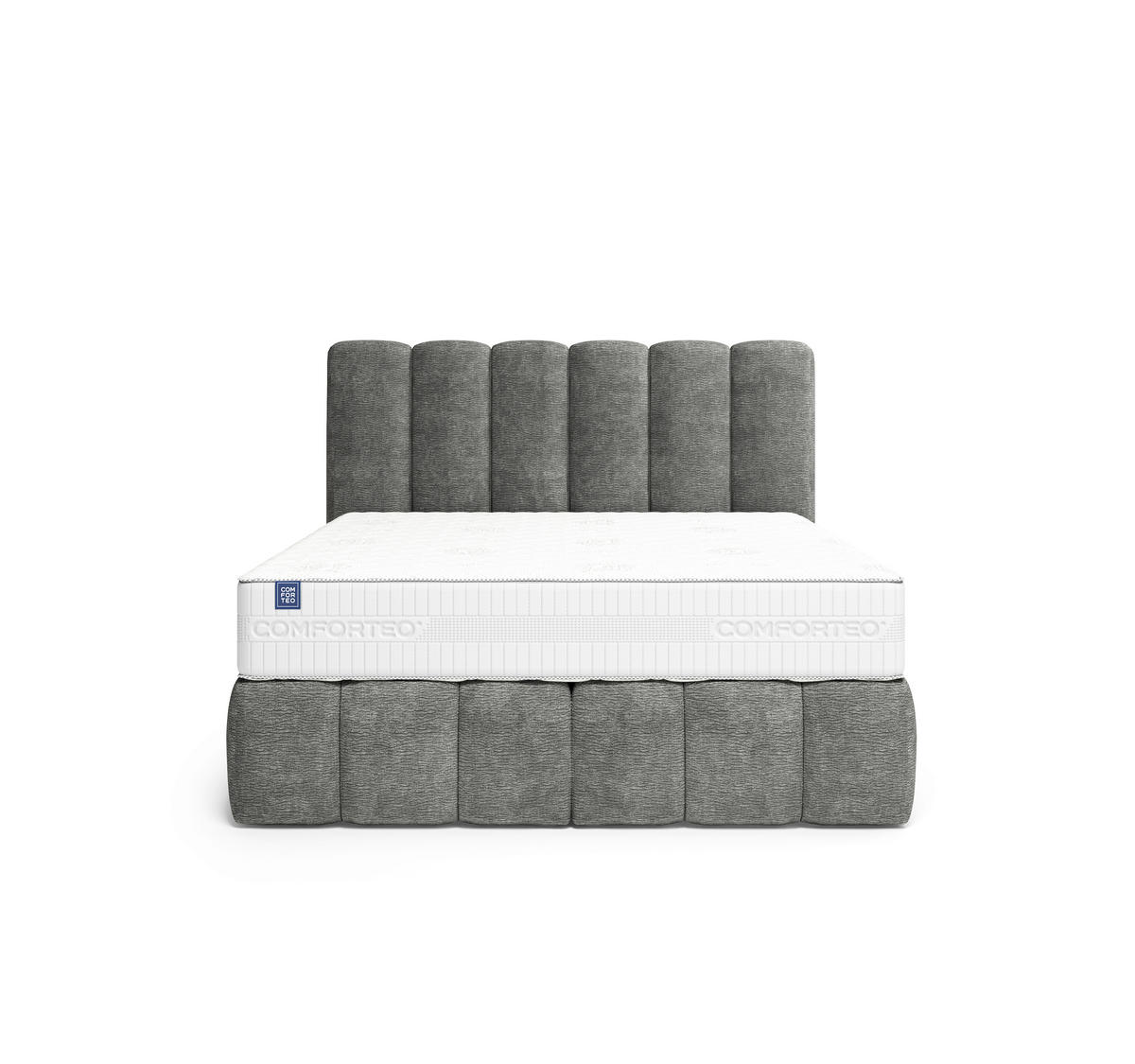 BOXSPRINGBETT 140/200 cm,  in Graphitfarben, Matratze, H3 + H4 = fest + sehr fest  - Schwarz/Graphitfarben, Modern, Holz/Holzwerkstoff (140/200cm) - MID.YOU