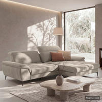 ECKSOFA  Webstoff Taupe  - Taupe/Schwarz, Design, Textil/Metall (268/195cm) - Livetastic