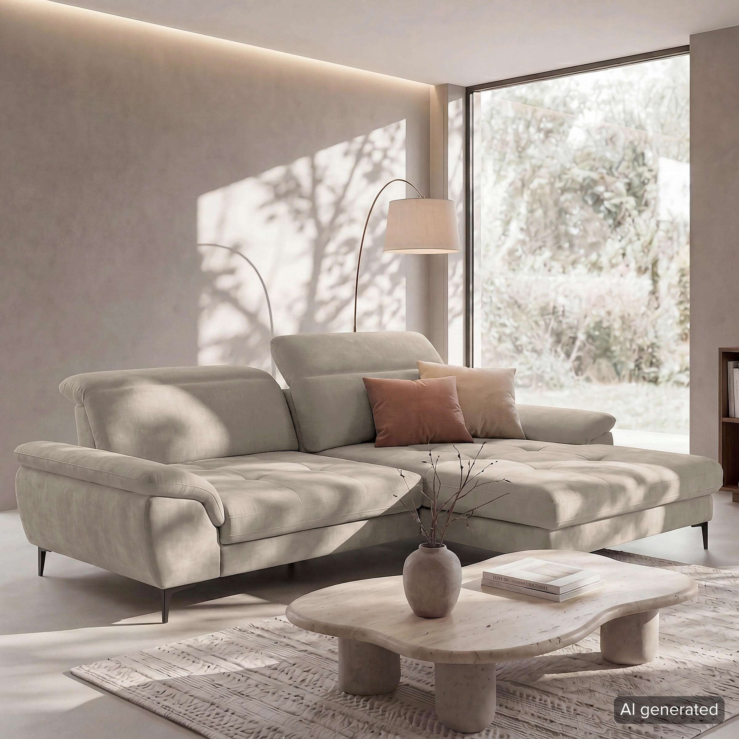Livetastic Ecksofa Prado Taupe 268x195 cm