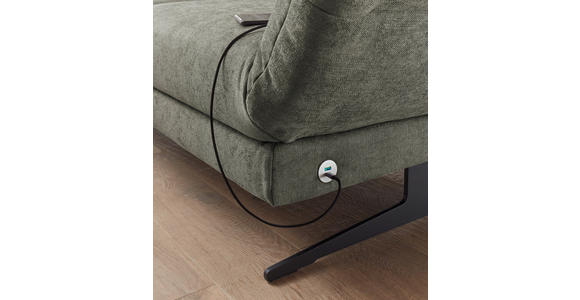 ECKSOFA in Flachgewebe Grün  176-217/259-307 cm  - Schwarz/Grün, Design, Textil/Metall (176-217/259-307cm) - Dieter Knoll
