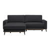 ECKSOFA in Lederlook, Mikrofaser Platinfarben  - Platinfarben/Schwarz, Konventionell, Holz/Textil (167/234cm) - MID.YOU