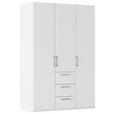 DREHTÜRENSCHRANK 151/223/61 cm,  in Weiß, 3-türig  - Edelstahlfarben/Weiß, Basics, Holzwerkstoff/Metall (151/223/61cm) - Novel