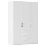 DREHTÜRENSCHRANK 151/223/61 cm,  in Weiß, 3-türig  - Edelstahlfarben/Weiß, Basics, Holzwerkstoff/Metall (151/223/61cm) - Novel