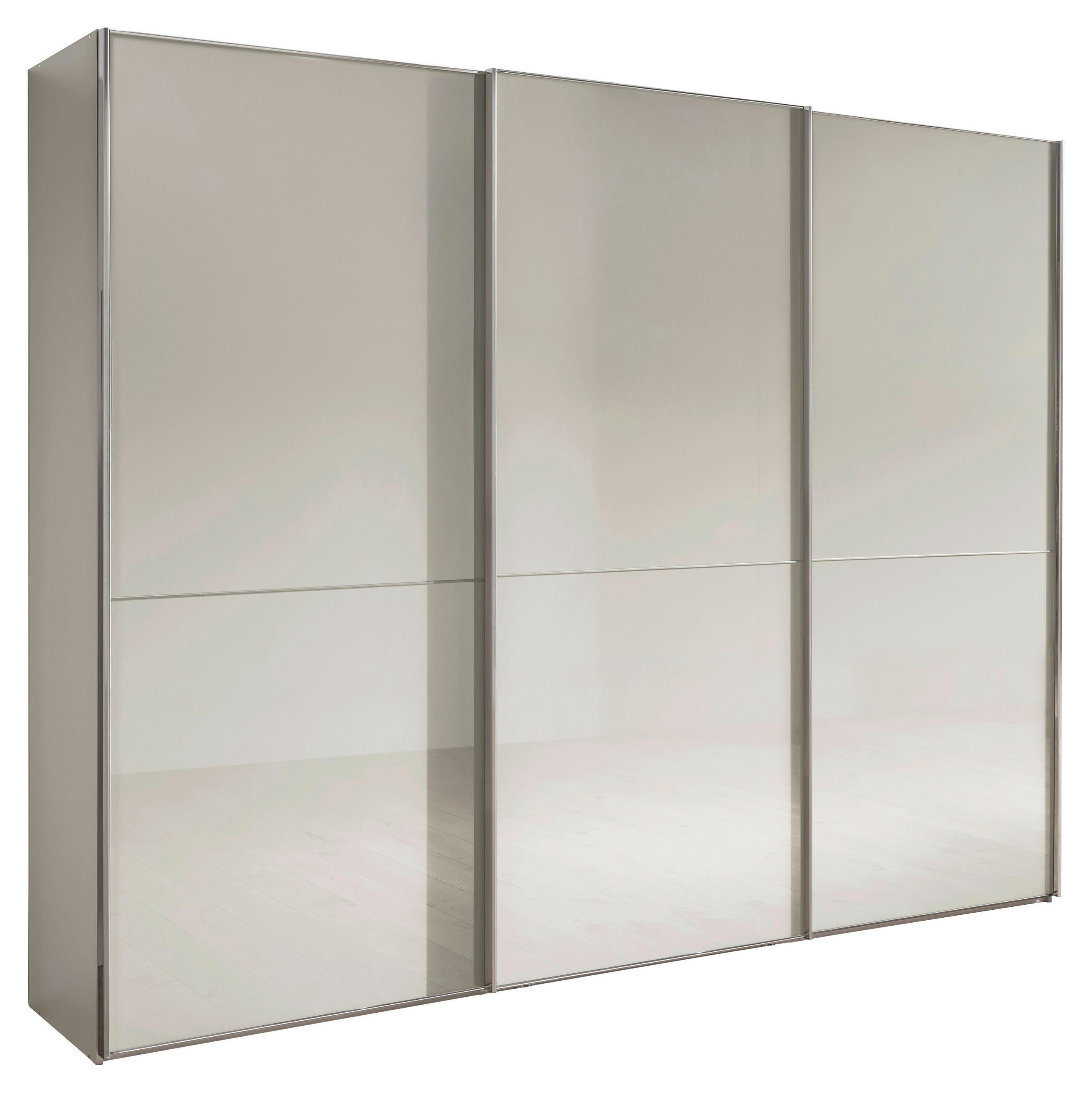 SCHWEBETÜRENSCHRANK 300/236/67 cm 3-türig Champagner  - Chromfarben/Champagner, MODERN, Glas/Holzwerkstoff (300/236/67cm) - Chameo