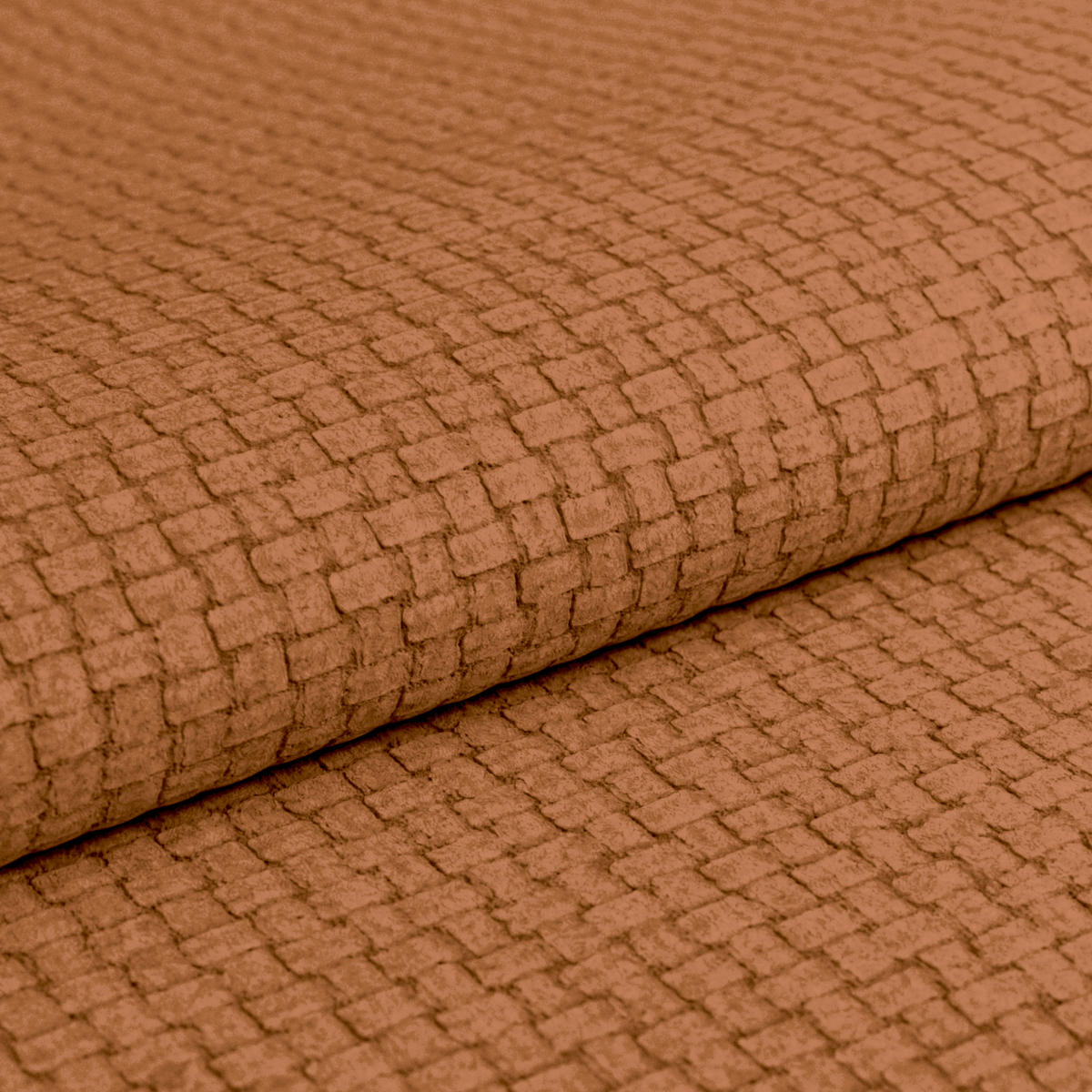 ECKSOFA Terracotta Chenille Rücken echt, Kopfteilverstellung  - Terracotta/Schwarz, KONVENTIONELL, Holz/Textil (286/203cm) - MID.YOU