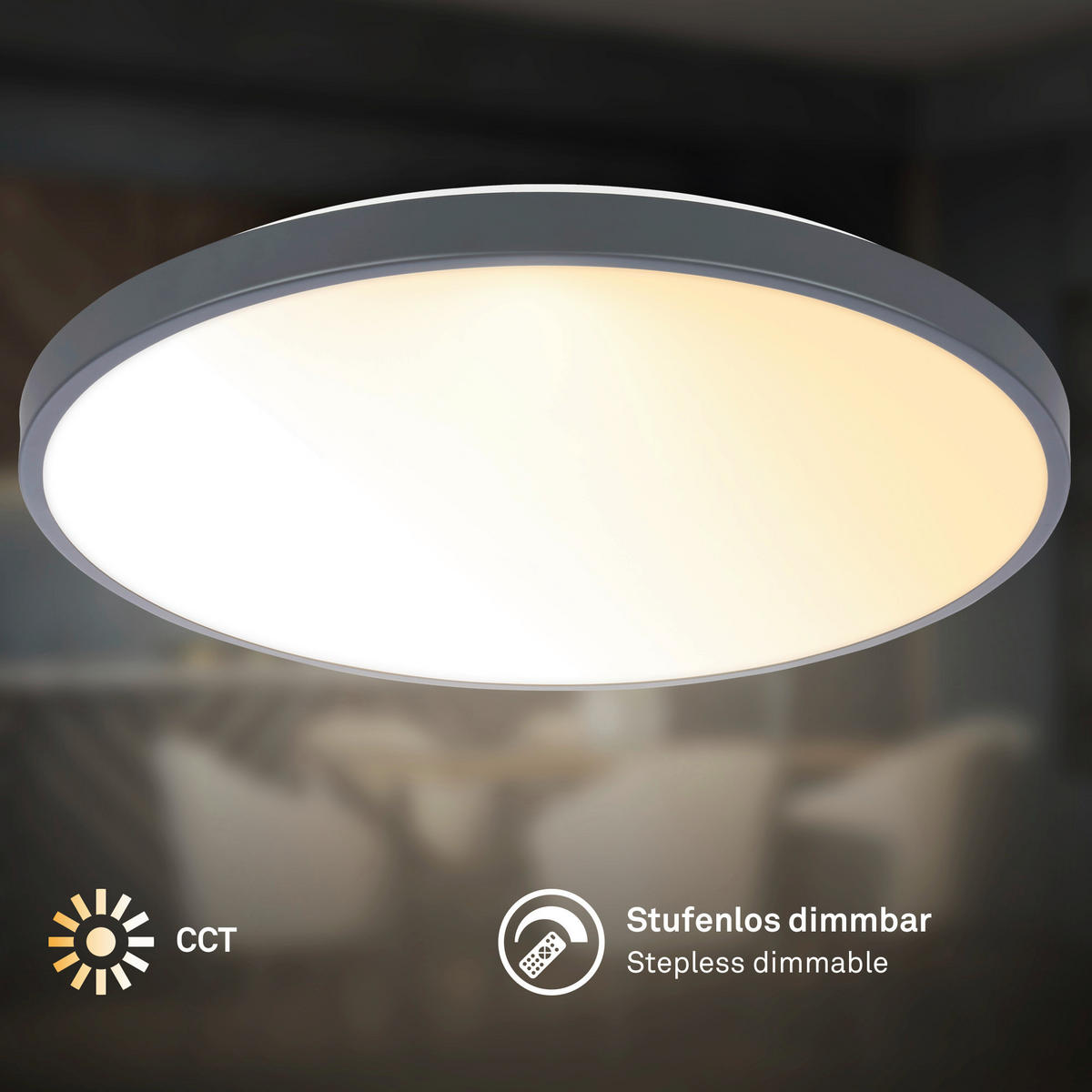 LED PLAFONJERA COMPETO  - antracit, Osnovno, metal/plastika (38/6,5cm)