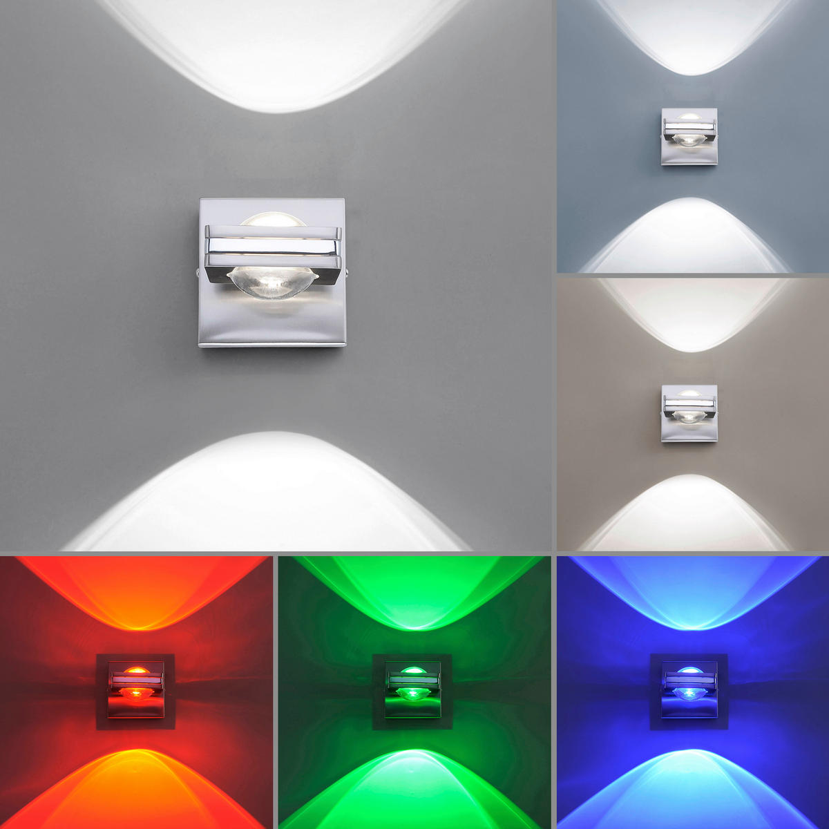 LED-WANDLEUCHTE  15/11/11 cm    - Edelstahlfarben, LIFESTYLE, Glas/Kunststoff (15/11/11cm) - Just Light