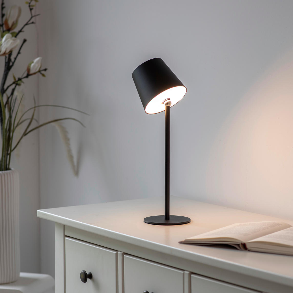 LED-TISCHLEUCHTE Boteria 11/11/37 cm   - Schwarz, MODERN, Kunststoff/Metall (11/11/37cm)