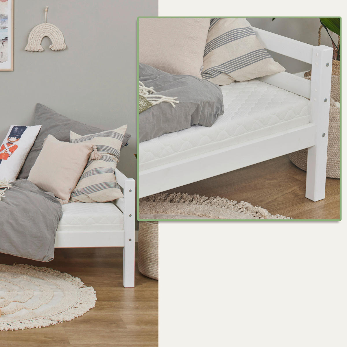 KINDERMATRATZE Höhe ca. 9 cm  - Weiß, Basics, Textil (90/200/9cm) - Hoppekids