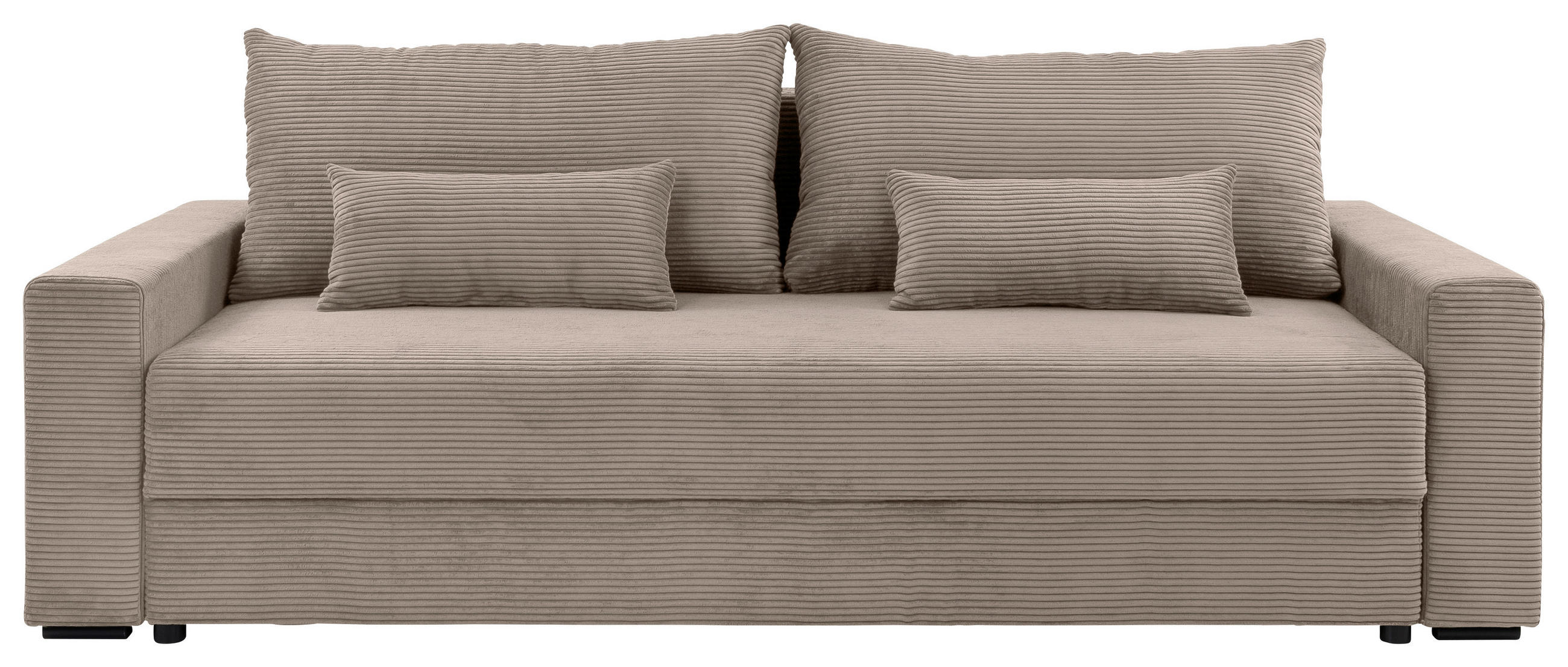 SCHLAFSOFA in Cord Beige  - Beige/Schwarz, KONVENTIONELL, Kunststoff/Textil (233/92/108cm) - Carryhome