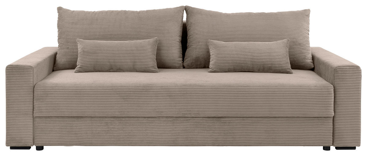 SCHLAFSOFA in Cord Beige  - Beige/Schwarz, Konventionell, Kunststoff/Textil (233/92/108cm) - Carryhome