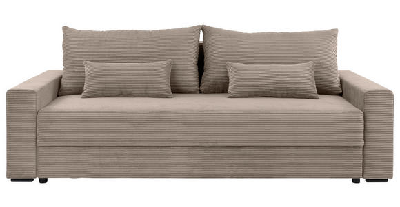 SCHLAFSOFA Cord Beige - Beige/Schwarz, KONVENTIONELL, Kunststoff/Textil (233/92/108cm) - Carryhome