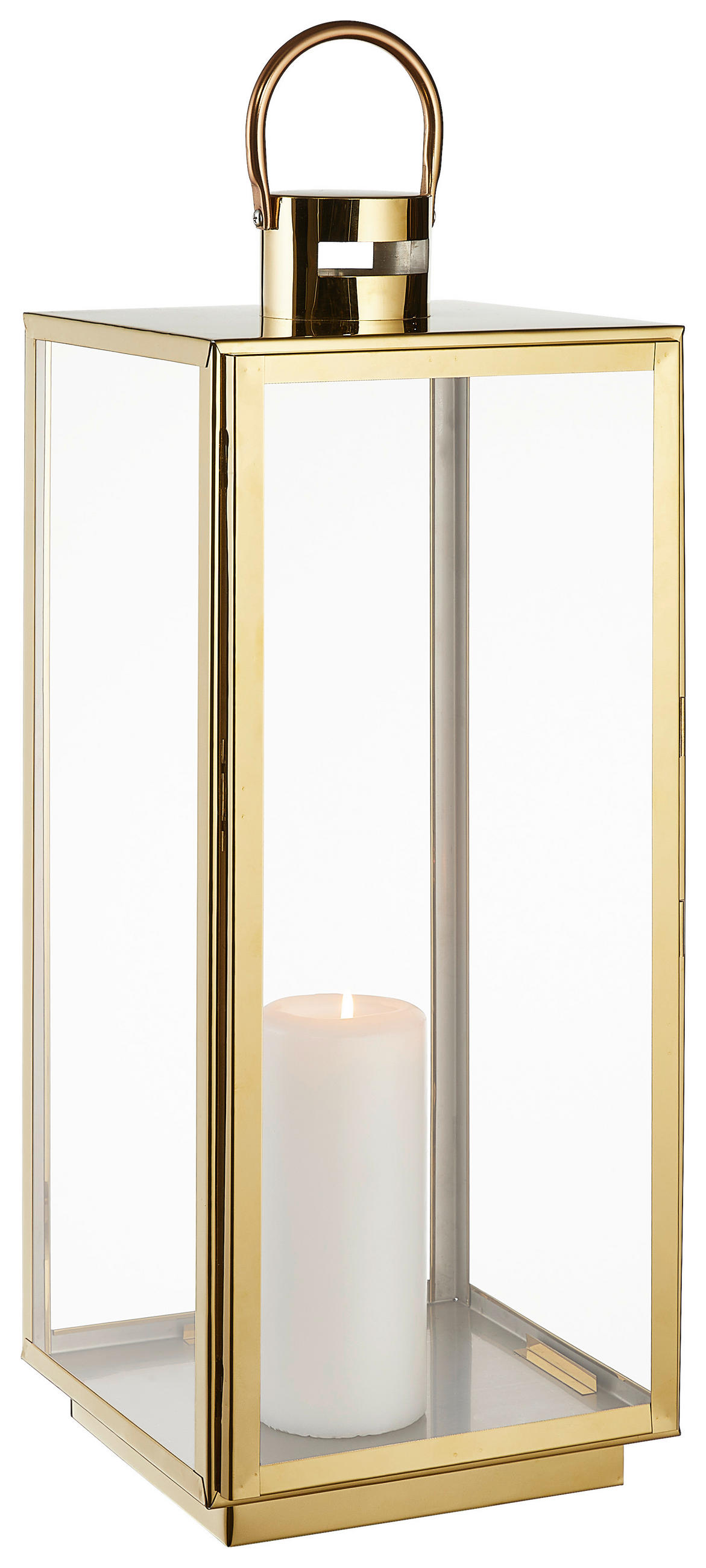 LATERNE - Goldfarben, LIFESTYLE, Glas/Metall (23,5/56/22cm) - Ambia Home