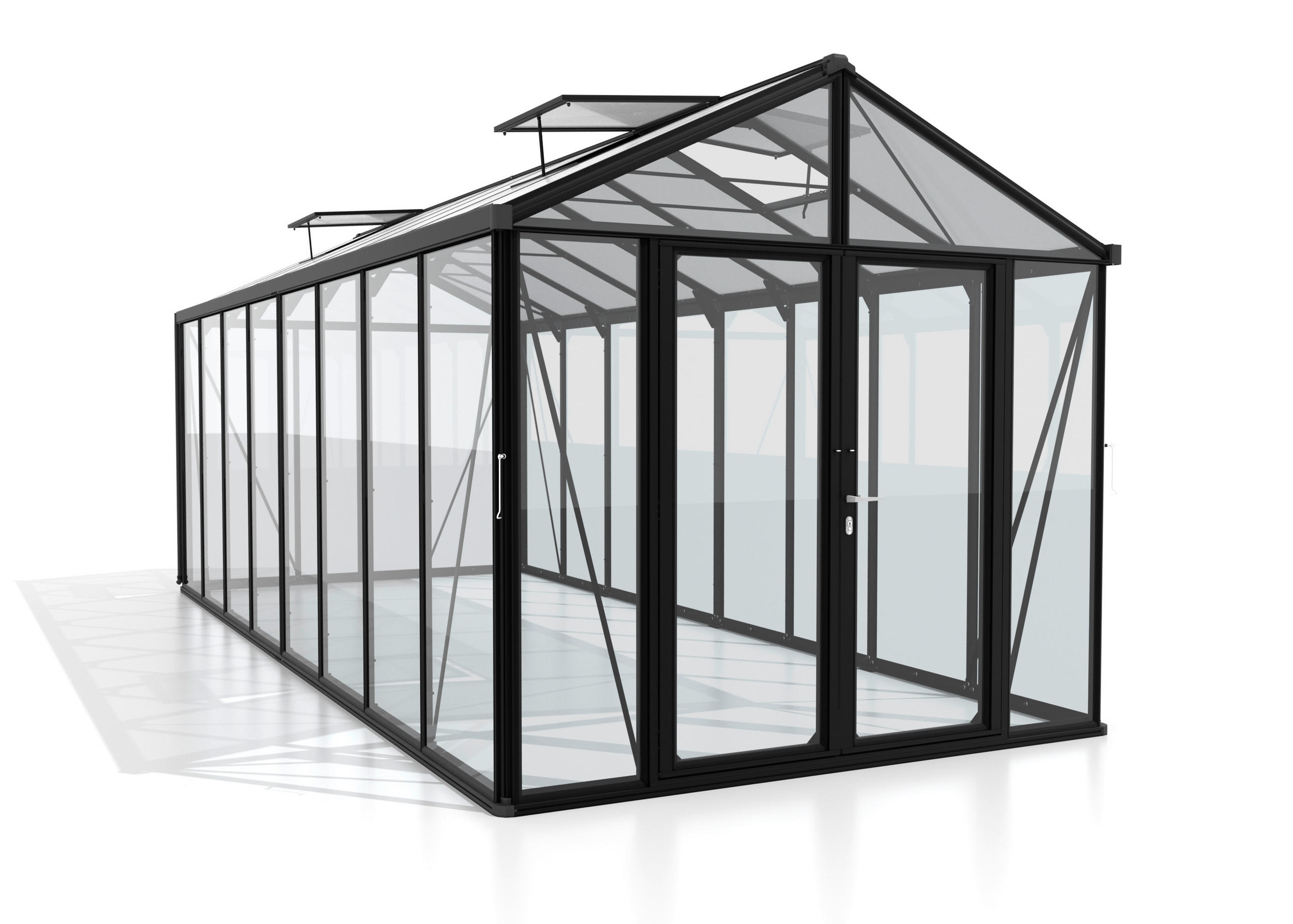 XXXLutz Gewächshausbausatz Zeus Comfort 15700 Esg/Hkp Schwarz 258x250x614 cm