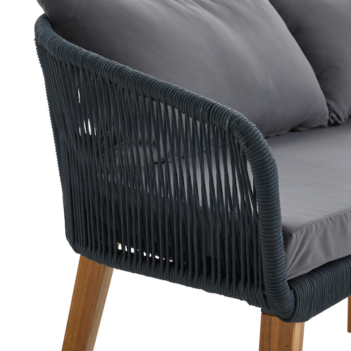 LOUNGEGARNITUR Akazie Hartholz Stahl  - Grau/Akaziefarben, MODERN, Holz/Kunststoff (160/75/70cm) - Ambia Garden