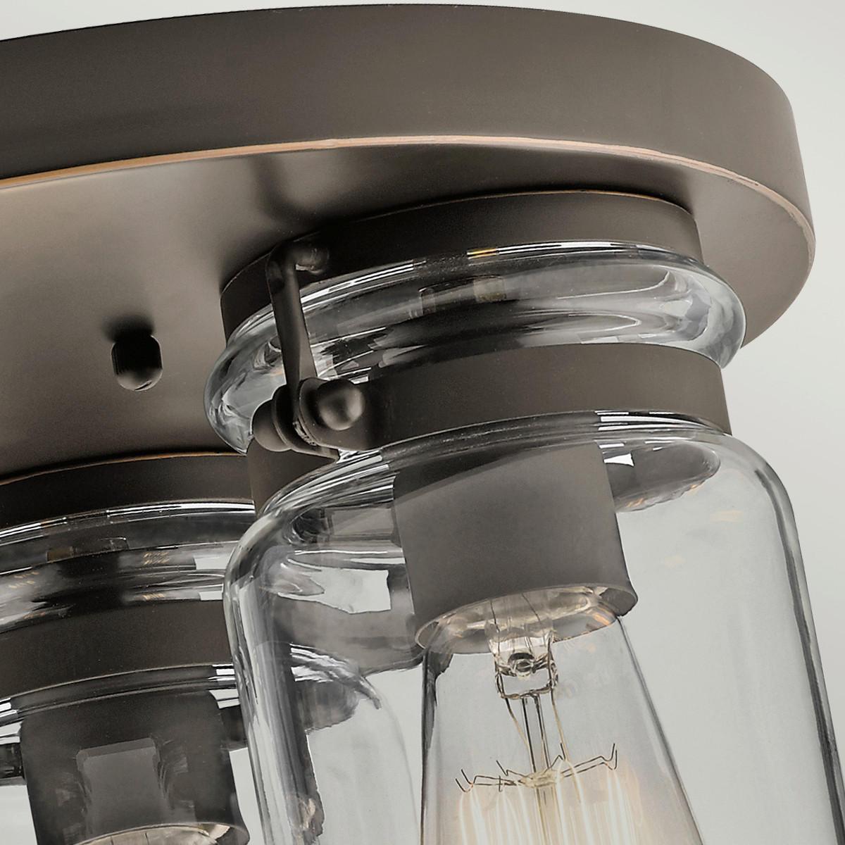 DECKENLEUCHTE  28.2/20.2 cm    - Bronzefarben, Design, Glas/Metall (28.2/20.2cm) - Elstead Lighting