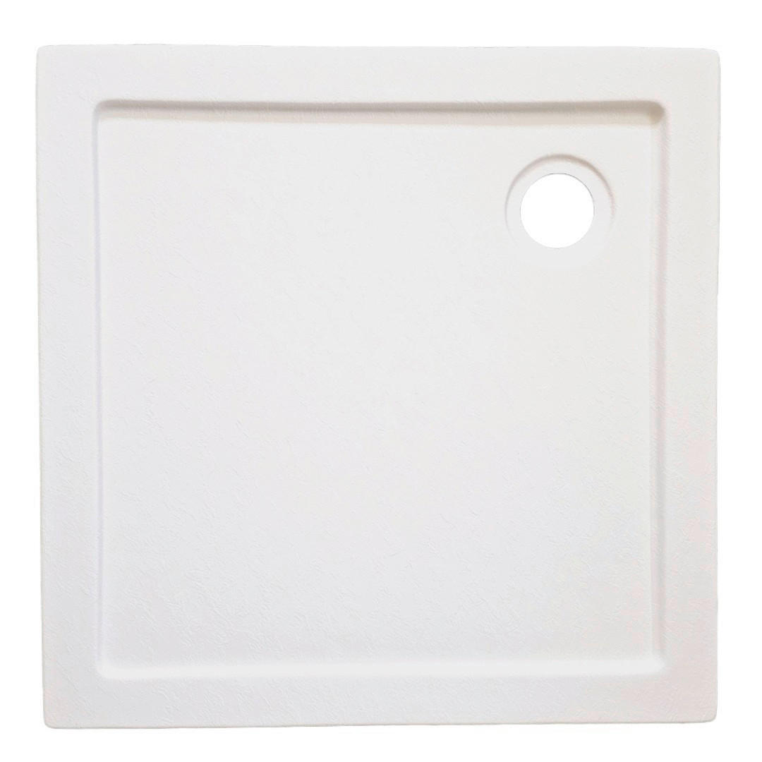 DUSCHTASSE Weiß   - Weiß, KONVENTIONELL, Kunststoff (80/4/80cm) - Sanotechnik