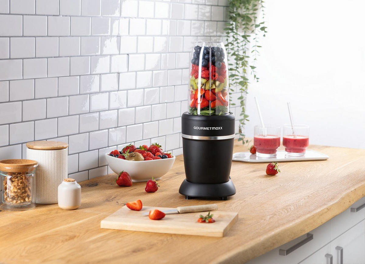 STANDMIXER GOURMETmaxx  - Transparent/Schwarz, Basics, Kunststoff/Metall (25,7/15,2/23,5cm) - GOURMETMAXX