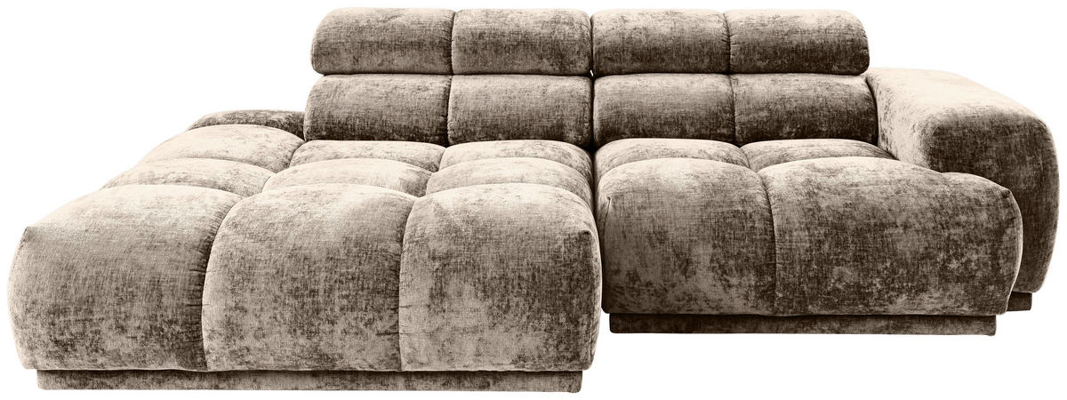 ECKSOFA in Flachgewebe Taupe  150/239 cm  - Taupe, MODERN, Textil (150/239cm) - MID.YOU