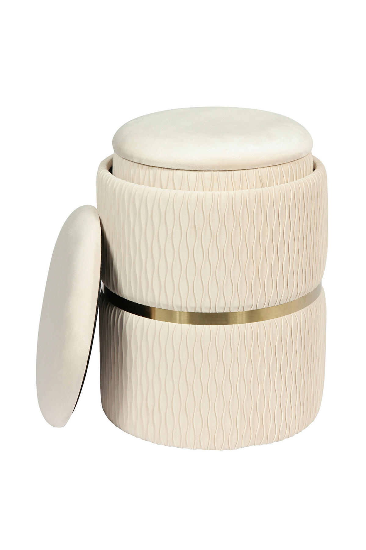 HOCKERSET in Creme, Goldfarben  - Goldfarben/Creme, Design, Kunststoff/Textil (31,5/36/38/44/31,5/36cm) - Kayoom