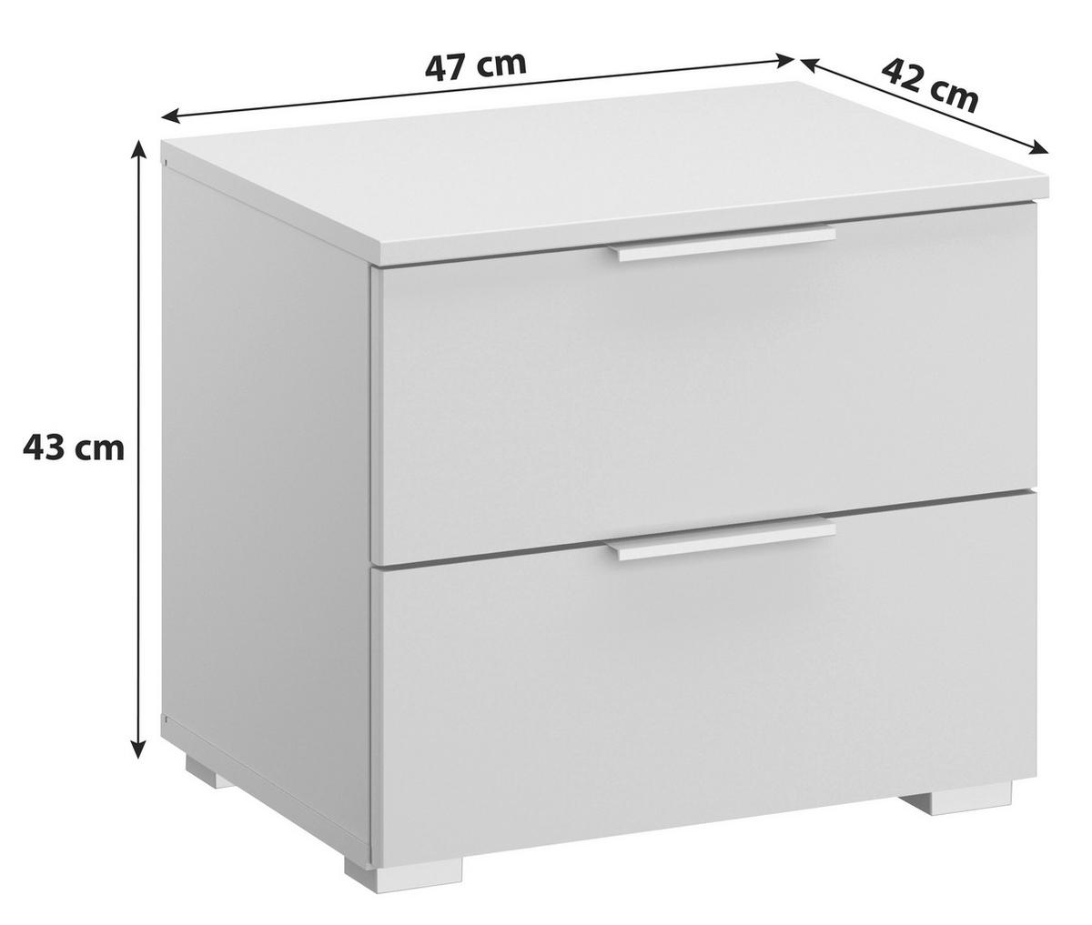 NACHTKÄSTCHEN 47/43/42 cm  in Hellgrau  - Hellgrau/Alufarben, Modern, Holzwerkstoff (47/43/42cm) - Rauch Möbel