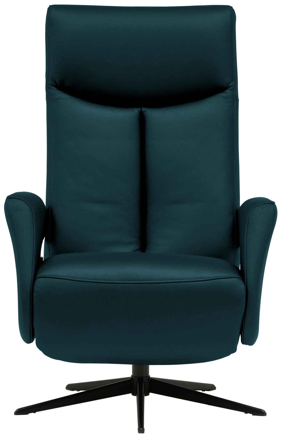 RELAXSESSEL in Leder Blau  - Blau/Schwarz, Design, Leder/Metall (74/105/82cm) - Welnova