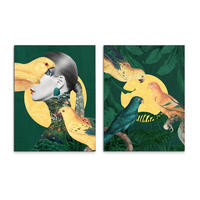 BILDERSET 2x32/42 cm  - Gelb/Grün, Basics, Holz/Textil (2x32/42cm)