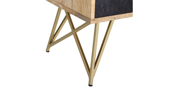 KOMMODE in 60/60/40 cm - Dunkelgrau/Messingfarben, Design, Holz/Holzwerkstoff (60/60/40cm) - Landscape