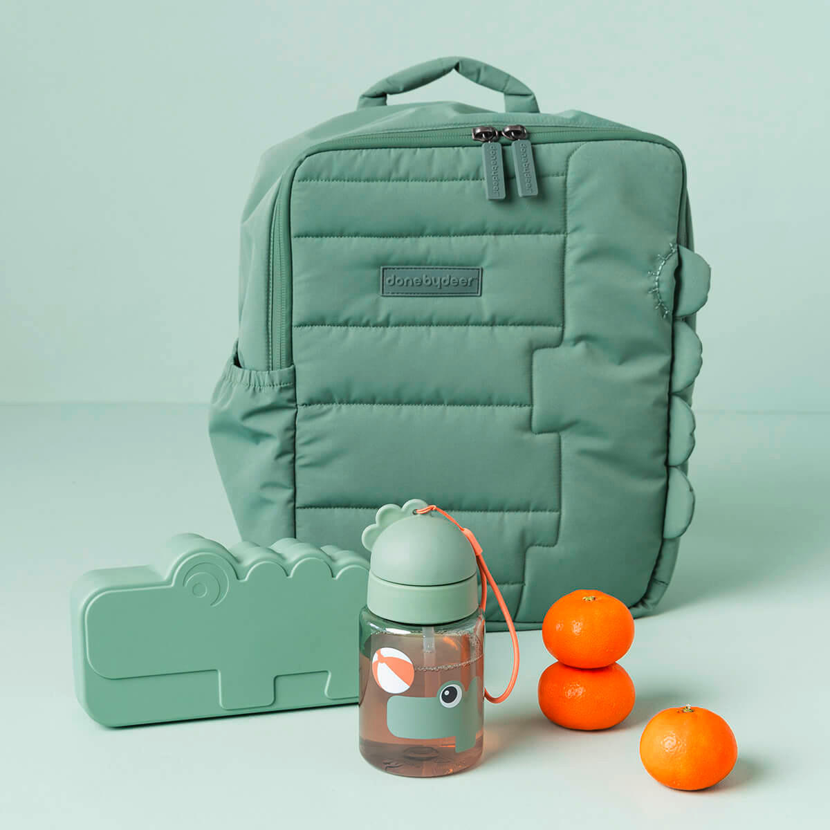 KINDERTRINKFLASCHE  - Salbeigrün/Hellgrün, Basics, Kunststoff (7/7/15cm) - done by deer