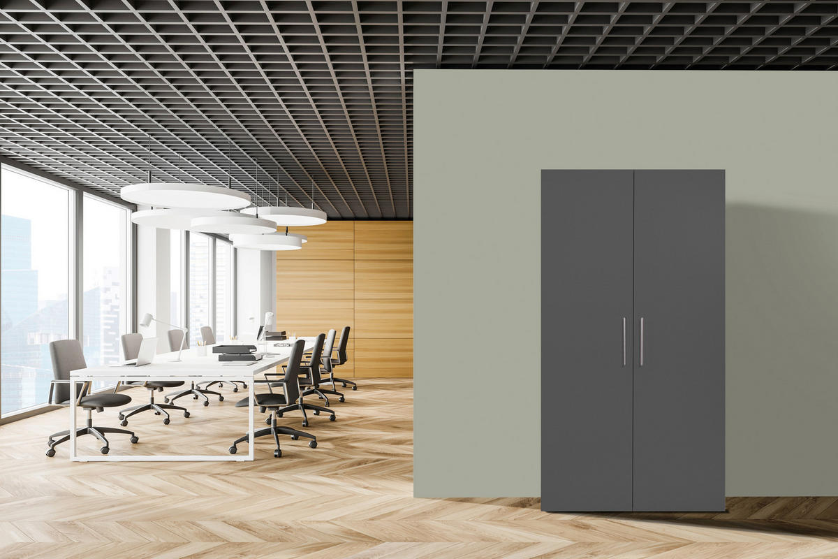 SCHRANKKÜCHE 104/193/67 cm  Grau  - Weiss/Edelstahlfarben, Modern, Holzwerkstoff/Metall (104/193/67cm) - Respekta