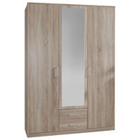 DREHTÜRENSCHRANK Eichefarben  - Eichefarben/Alufarben, Konventionell, Glas/Holzwerkstoff (135/199,5/58cm) - MID.YOU
