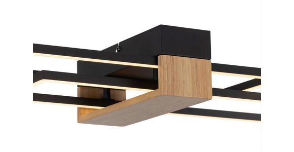LED-DECKENLEUCHTE 96,5/25/9 cm   - Schwarz, Basics, Holz/Kunststoff (96,5/25/9cm) - Novel