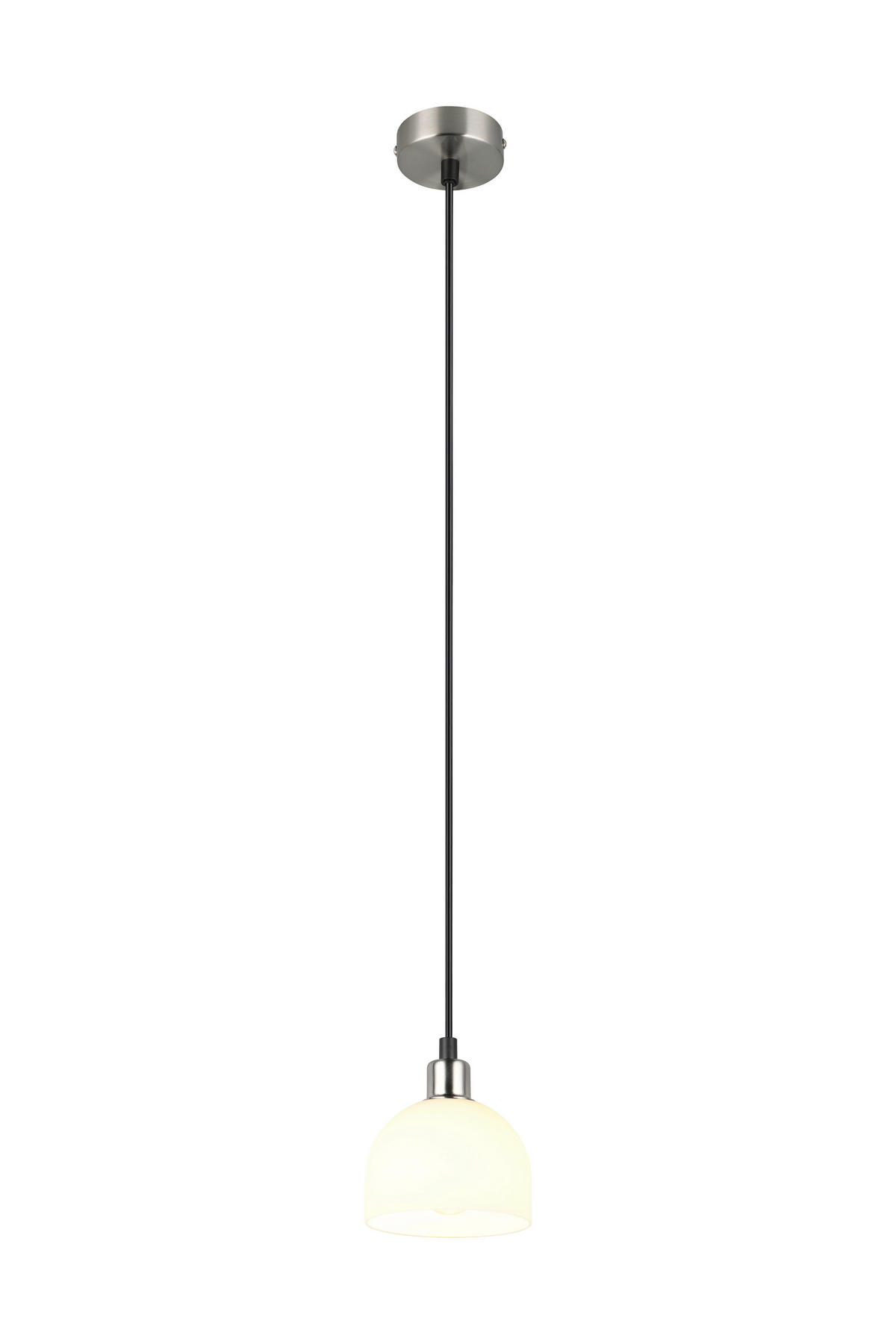 ZÁVĚSNÉ SVÍTIDLO, 12,0/150,0 cm  - bílá/barvy niklu, Basics, kov/sklo (12,0/150,0cm)