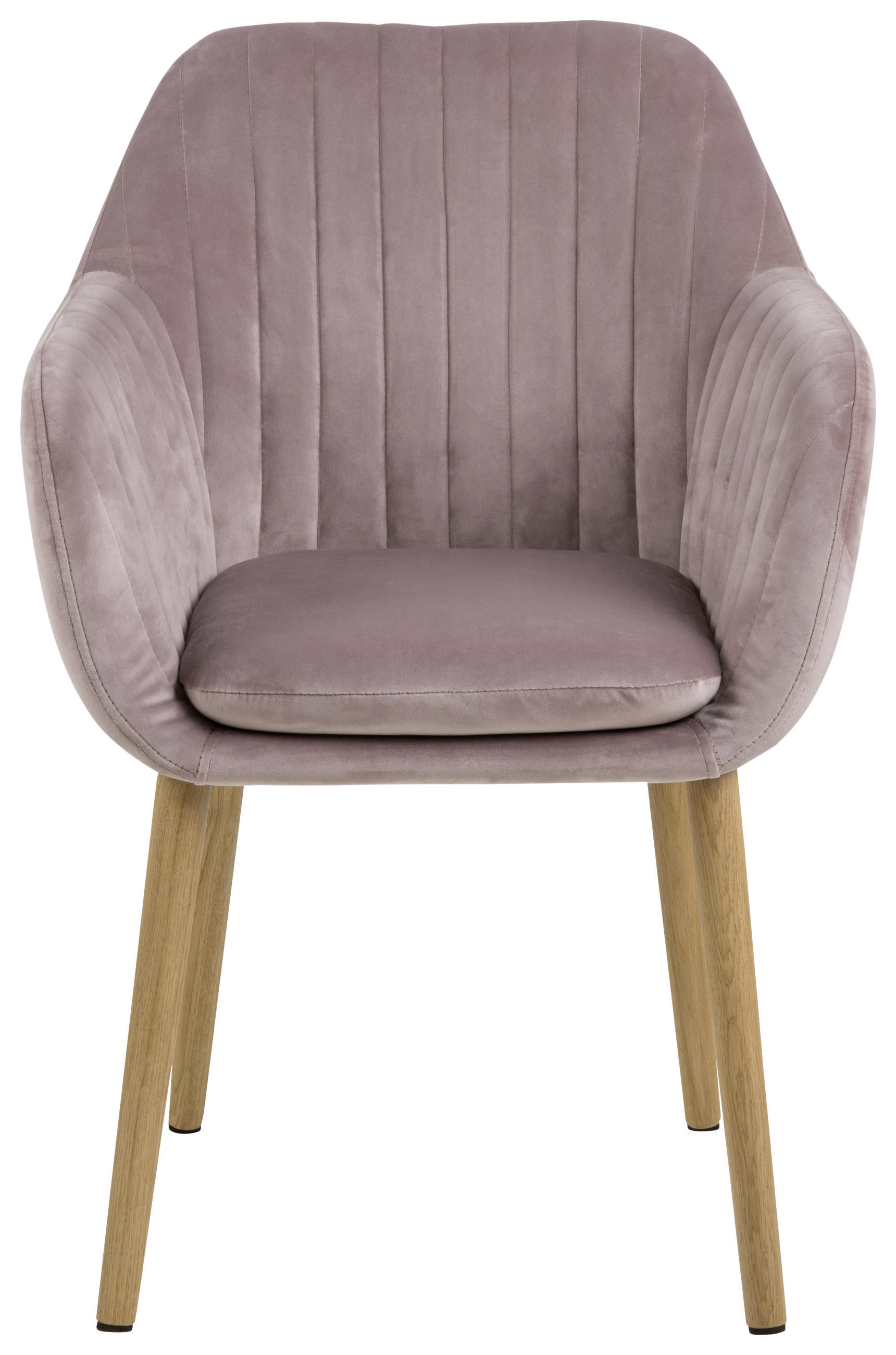 ARMLEHNSTUHL Samt Rosa - Eichefarben/Rosa, Design, Holz/Textil (57/83/61cm) - Ambia Home