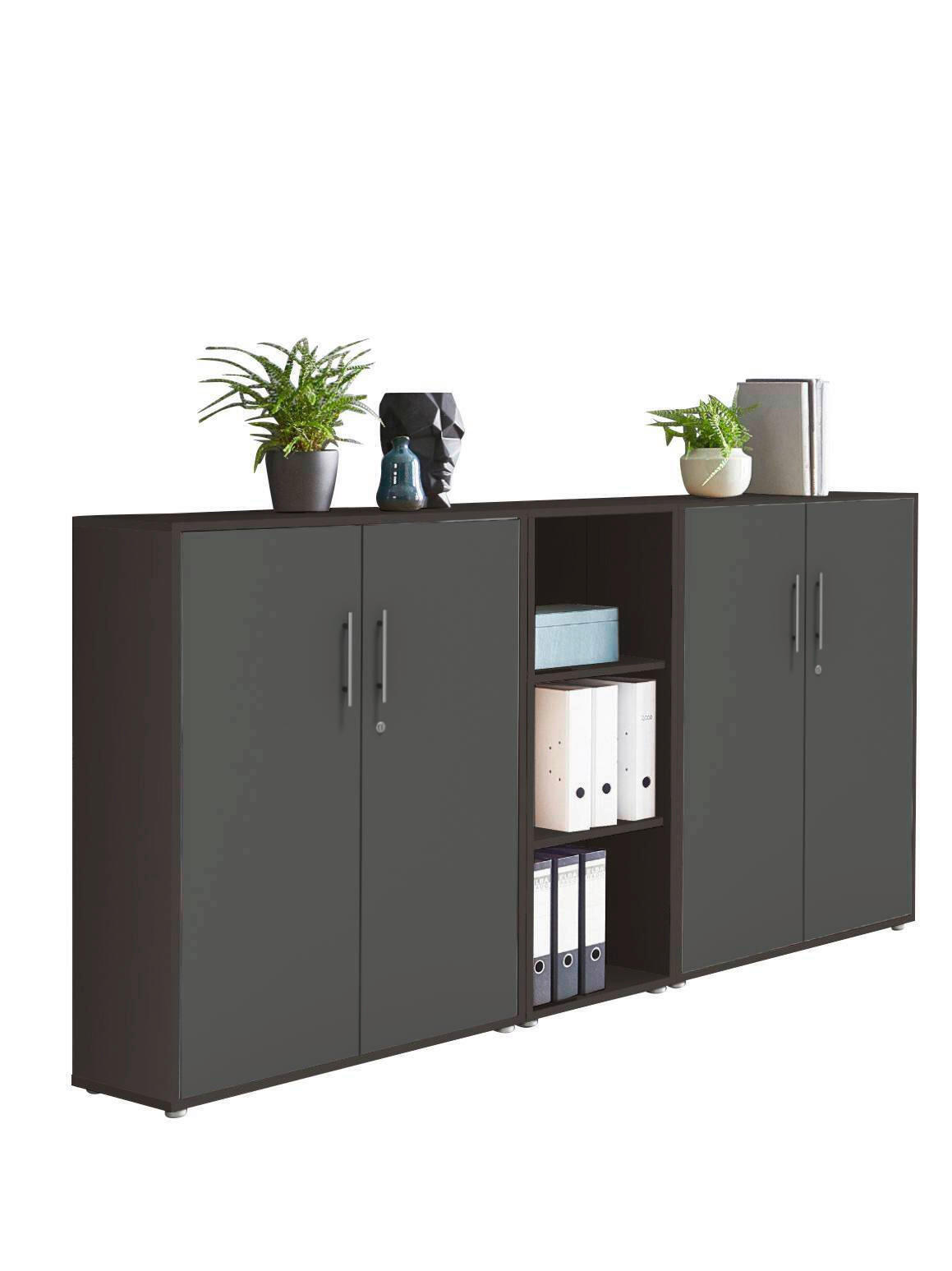 AKTENSCHRANK Anthrazit  - Anthrazit, MODERN, Holzwerkstoff (212,9/113,6/33cm) - MID.YOU