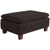 HOCKER in Textil Dunkelbraun  - Dunkelbraun/Nussbaumfarben, Design, Holz/Textil (90/60/43cm) - Max Winzer