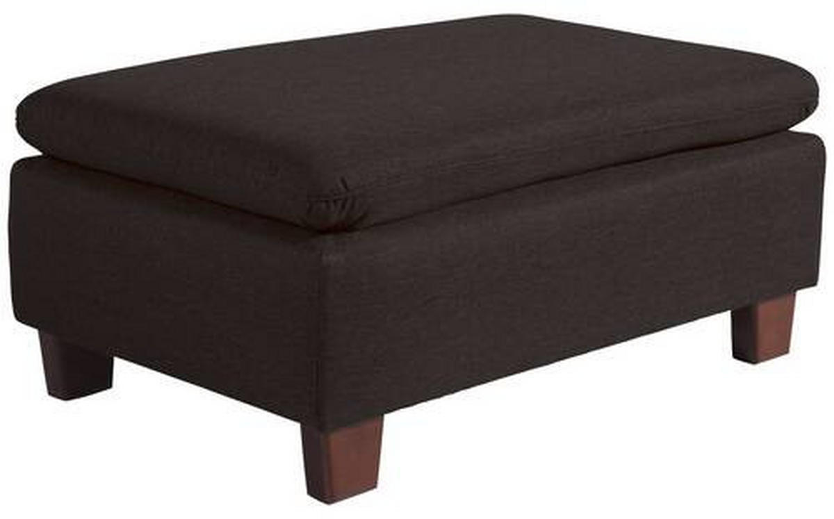 HOCKER Flachgewebe Dunkelbraun  - Dunkelbraun/Nussbaumfarben, Design, Holz/Textil (90/60/43cm) - Max Winzer
