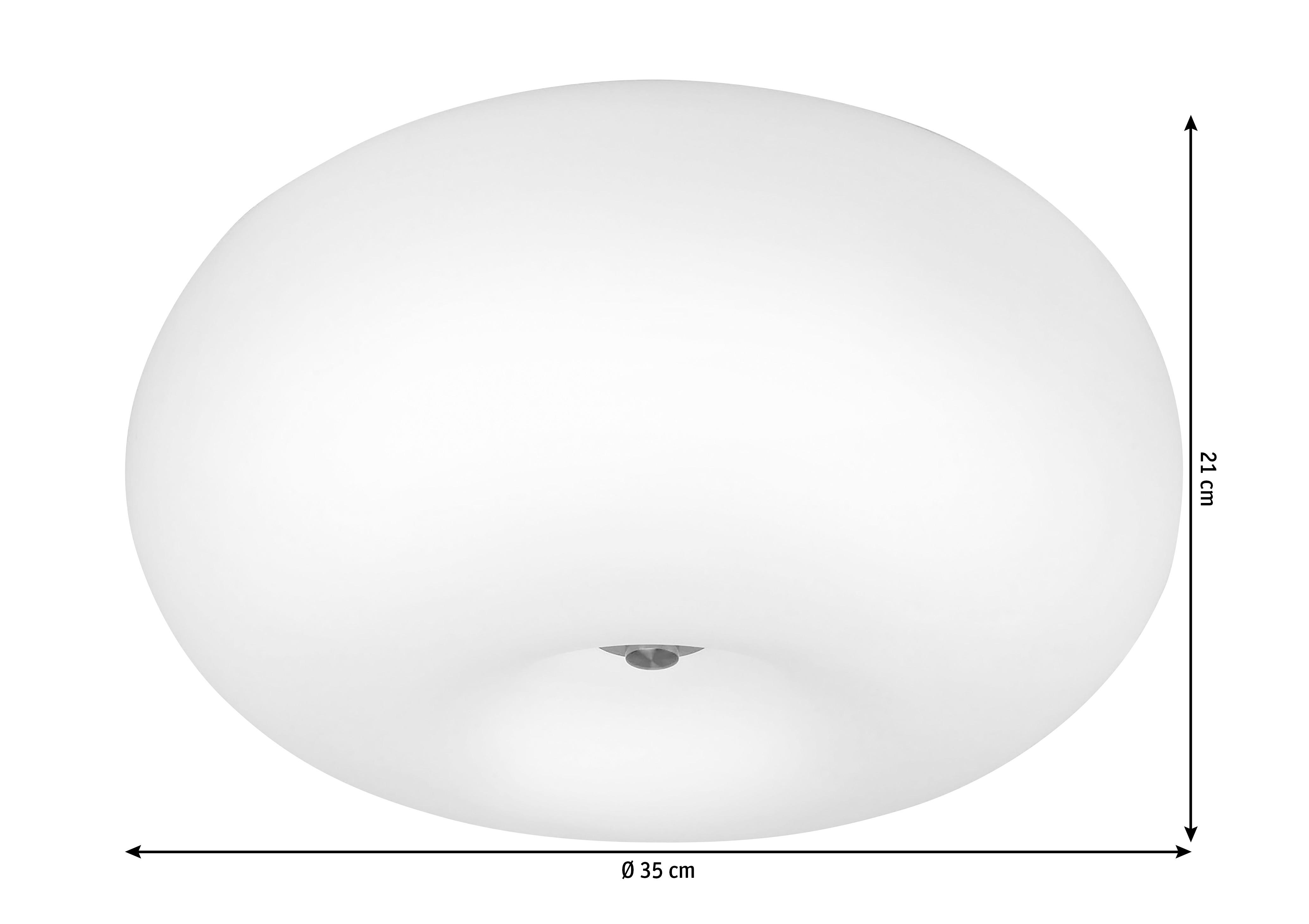 DECKENLEUCHTE  35/21 cm    - Weiß/Nickelfarben, KONVENTIONELL, Glas/Metall (35/21cm) - Eglo