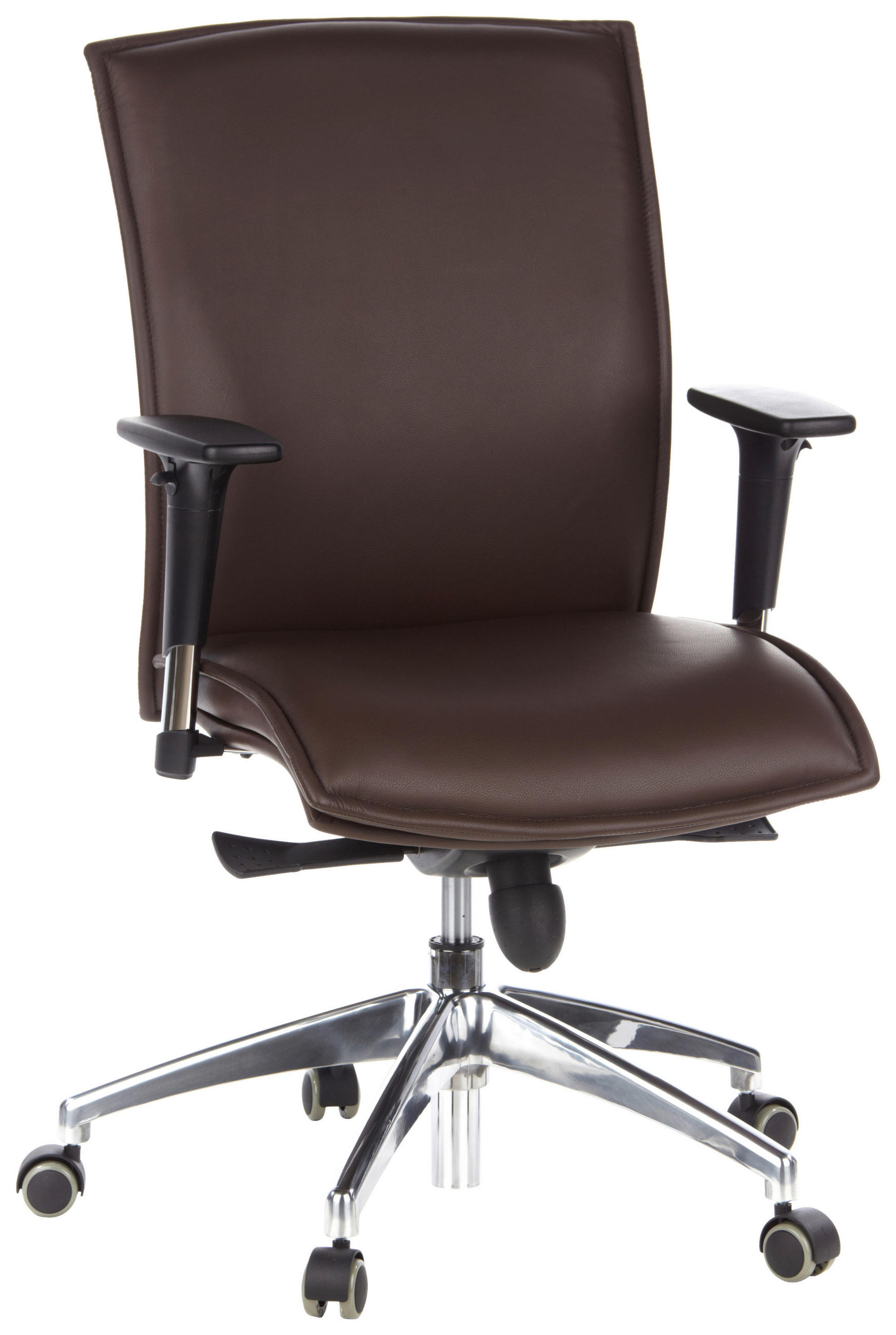 SNURRSTOL  i läderimitation mörkbrun  - svart/mörkbrun, Modern, metall/läder (59/117/51cm) - MID.YOU