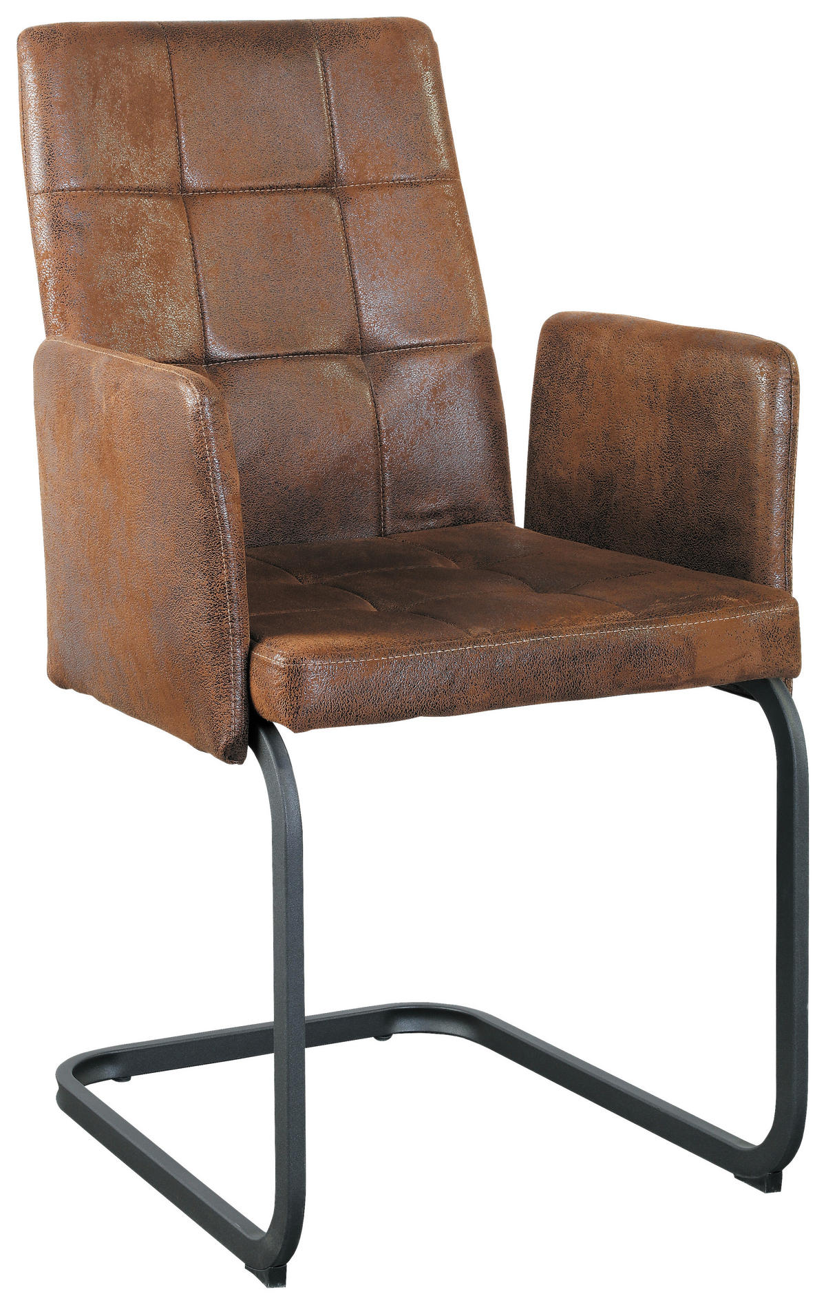 ARMLEHNSTUHL  in Eisen Webstoff  - Schwarz/Braun, Modern, Textil/Metall (52/91/59,5cm) - MID.YOU