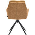 ARMLEHNSTUHL  in Eisen Webstoff Kombination Echtleder/Stoff pigmentiert  - Currygelb/Dunkelgelb, Design, Leder/Textil (62/90/65cm) - Waldwelt