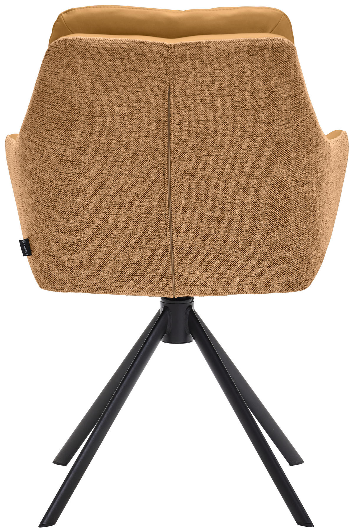 ARMLEHNSTUHL  in Eisen Webstoff Kombination Echtleder/Stoff pigmentiert  - Currygelb/Dunkelgelb, Design, Leder/Textil (62/90/65cm) - Waldwelt