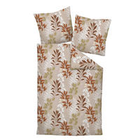 POSTELJNINA MILANO 135/200 cm mako saten rjava, oranžna, bež  - bež/oranžna, Konvencionalno, tekstil (135/200cm) - Janine