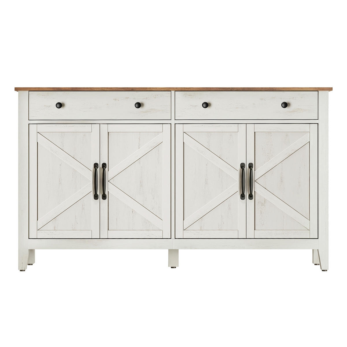 SIDEBOARD  140/80/40 cm 2 Schublade(n)  - Dunkelbraun/Schwarz, Trend, Holzwerkstoff/Metall (140/80/40cm) - Boxxx
