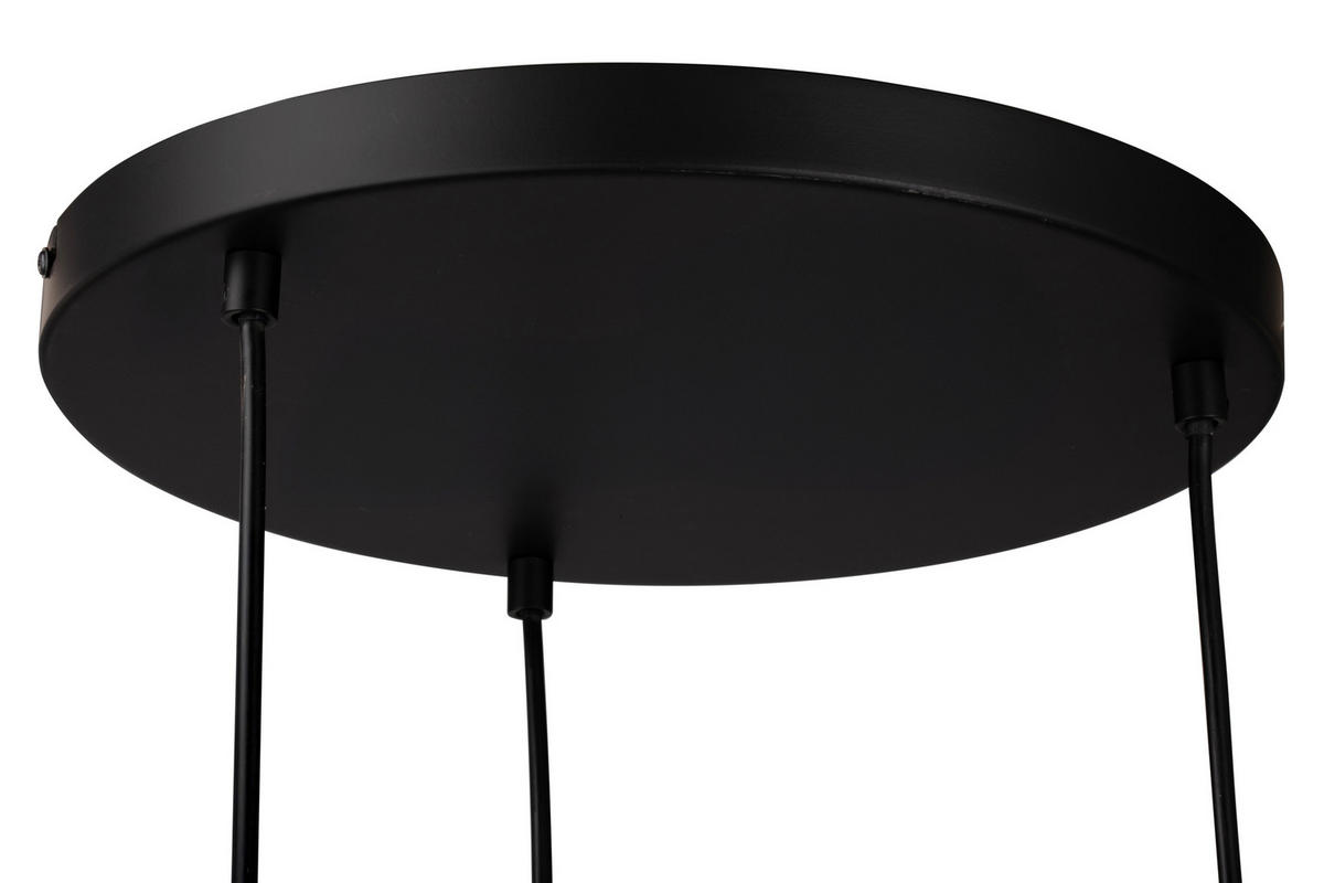 LED-HÄNGELEUCHTE Mila 50/150 cm   - Schwarz, Design, Glas/Metall (50/150cm) - Novel