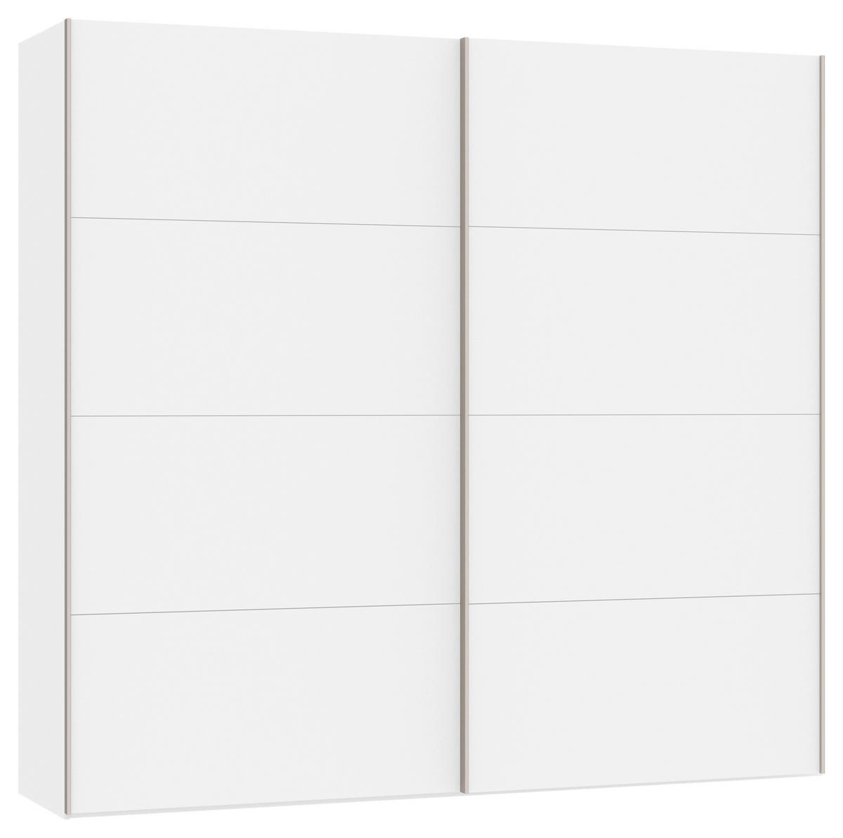 SCHWEBETÜRENSCHRANK  in Weiß  - Edelstahlfarben/Weiß, Design, Holzwerkstoff (253/236/65cm) - Boxxx