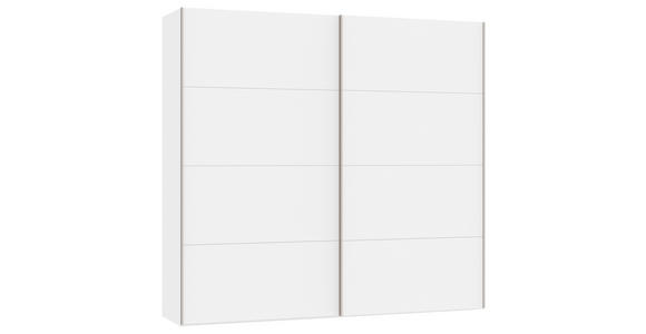 SCHWEBETÜRENSCHRANK in Weiß - Edelstahlfarben/Weiß, Design, Holzwerkstoff (253/236/65cm) - Carryhome