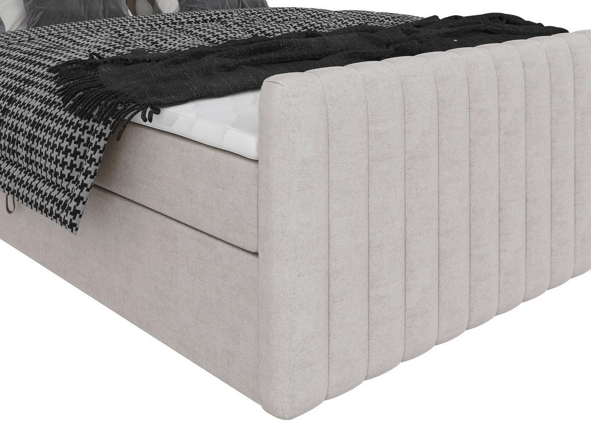 BOXBETT 160/200 cm  in Beige  - Beige/Schwarz, Basics, Kunststoff/Textil (160/200cm) - Carryhome